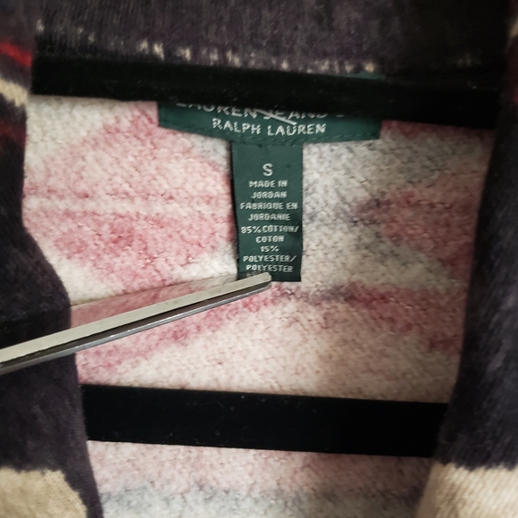 LAUREN  Ralph Lauren gray print blazer/ jacket fleece lined vintage look - Picture 6 of 10